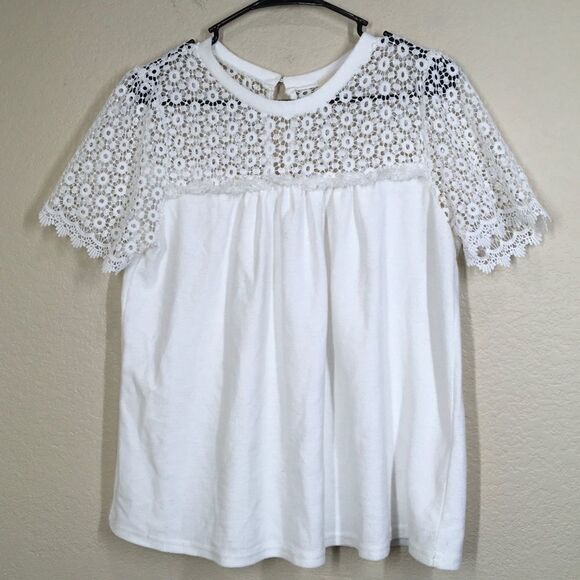 Lace Shoulder Top (C2) - Picture 1 of 8